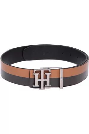 Tommy Hilfiger Men Striped Leather Formal Belt