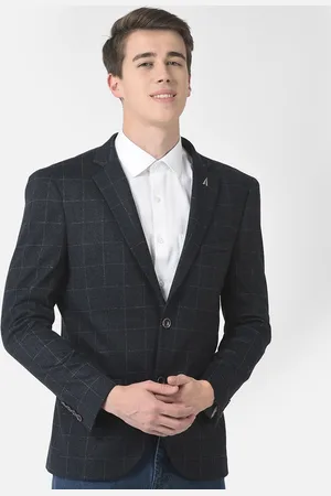 Crimsoune Club Men Checkered Single-Breasted Casual Blazer