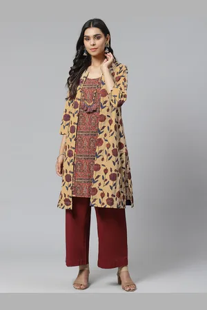 BIBA Women Kurta Palazzo Ethnic Jacket Set - Buy BIBA Women Kurta Palazzo  Ethnic Jacket Set Online at Best Prices in India | Flipkart.com