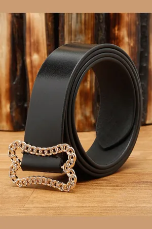 Teakwood Leathers Women Black Leather Belt
