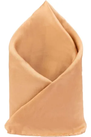 The Tie Hub Men Gold-Colored Solid Pocket Square