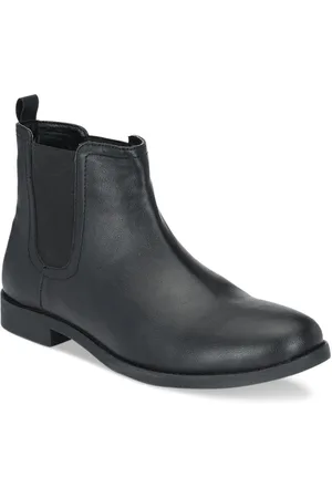 Delize Men Black Textured Flat Boots