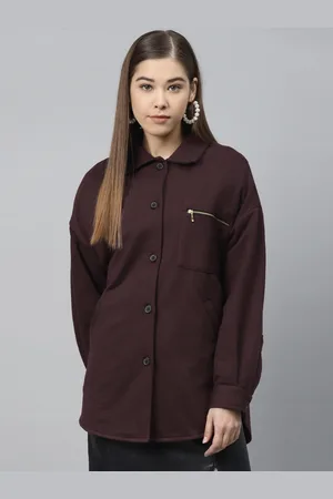 Scouph Women Burgundy Solid Tailored Jacket