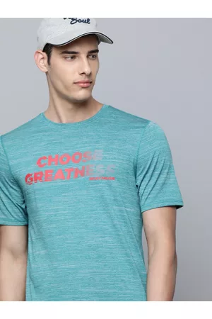 Skechers Men Blue Typography Printed Round-Neck Casual T-shirt