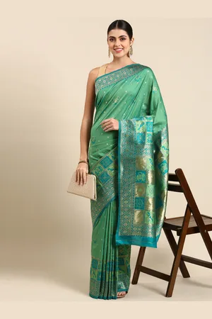 Mitera Ethnic Motifs Zari Silk Blend Banarasi Saree