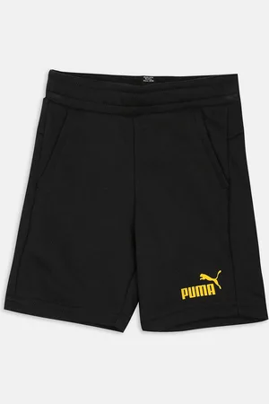 PUMA Kids Black Essentials Youth Sweat Cotton Shorts