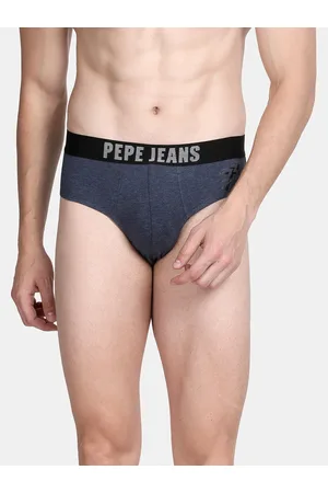 Pepe Jeans Innerfashion Men's Solid Cotton Briefs (Black, XL