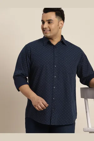 Sztori Men Plus Size Pure Cotton Ditsy Print Casual Shirt