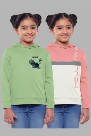 HELLCAT Girls Pack of 2 Printed Hooded Cotton Sweatshirt