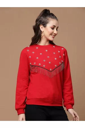 KASSUALLY Women Embellished Sweatshirt