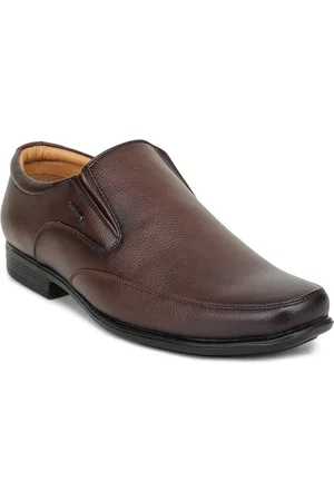 Liberty Men Brown Solid Slip-On Formal Shoes