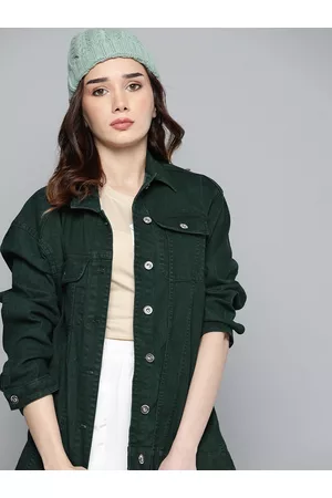 Jessica London Women's Plus Size Peplum Denim Jacket - 20 W, Green : Target