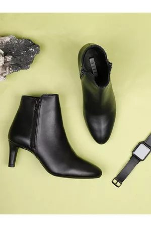 Elle Women Solid Leather Ankle Boots