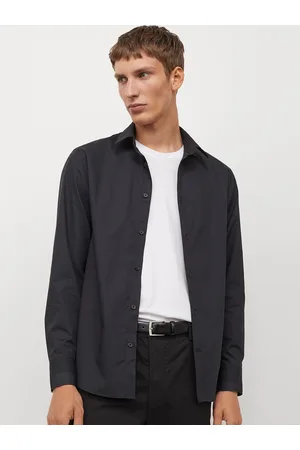 H&M Men Black Opaque Casual Regular Fit Easy-Iron Shirt