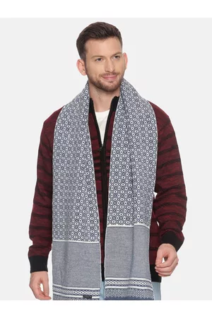 513 Clothing Men Beige & Red Woven Design Mufflers