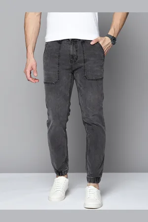 Mast & Harbour Men Charcoal Grey Skinny Fit Light Fade Jogger Jeans
