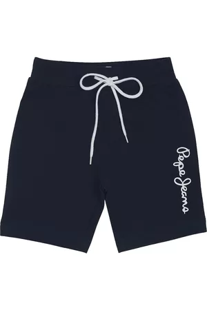 Pepe Jeans Boys Navy Blue Regular Fit Typography Printed Shorts