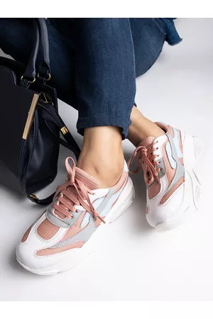 Shoetopia Women Peach Colourblocked Lightweight Sneakers