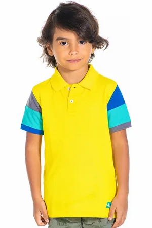 Cherry Crumble Boys Multicolor Cut & Sew Sunny Colorblock Polo T-shirt