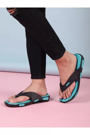 Liberty Women Navy Blue Solid Thong Flip-Flops