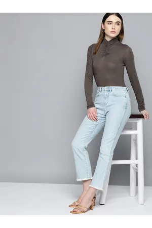 Chemistry Women Straight Fit High-Rise Low Distress Heavy Fade Stretchable Jeans