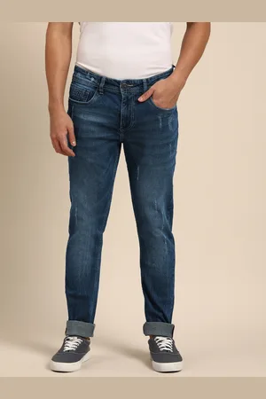 Being Human Men Slim Fit Low Distress Light Fade Stretchable Jeans