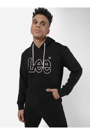 Lee Men Black Typography Printed Cotton Joggers
