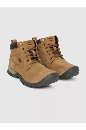 Woodland Men Brown Leather Flat Boots