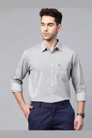 Allen Solly Men Grey & Black Sport Fit Striped Casual Shirt