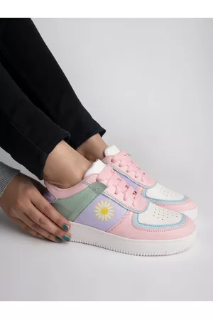 Shoetopia Women Pink Colourblocked Sneakers