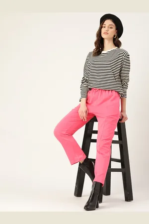 DressBerry Women Solid Pure Cotton Track Pants