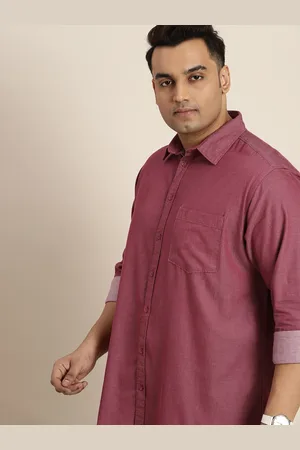 Sztori Men Plus Size Pure Cotton Solid Casual Shirt