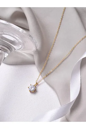 Joker & Witch Gold-Toned & White Stone-Studded Pendant With Chain