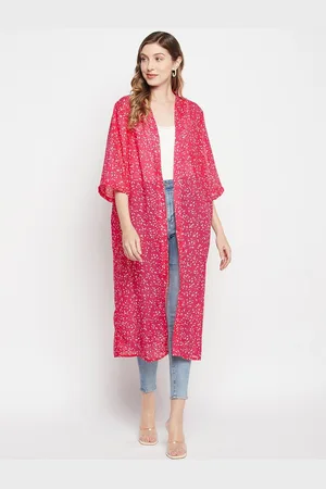Color Cocktail Women Printed Longline Shrug
