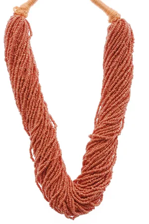 Bamboo Tree Jewels Orange Metal Handcrafted Necklace
