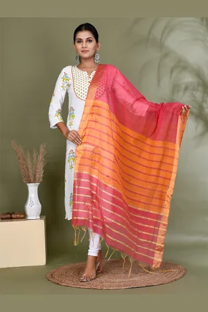 Kesarya Striped Organza Dupatta