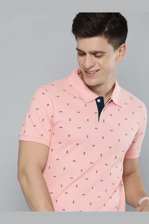 Mast & Harbour Men Pink Pure Cotton Printed Polo Collar Short Sleeves T-shirt