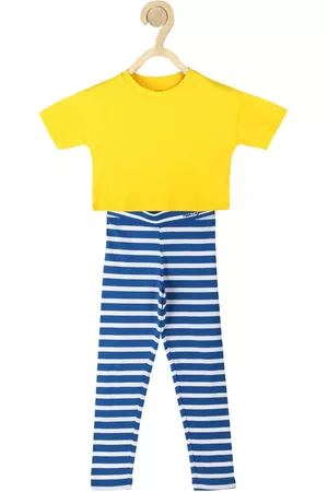 Peter England Girls Pure Cotton T-shirt with Leggings Set
