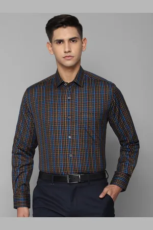 Louis Philippe Men Pure Cotton Slim Fit Tartan Checks Checked Formal Shirt