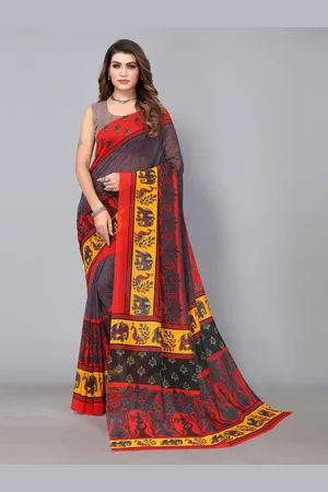 HRITIKA Ethnic Motifs Printed Pure Georgette Saree