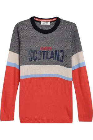 CANTABIL Boys Colourblocked Woolen Pullover Sweater
