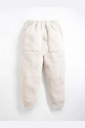 Cherry Crumble Girls Beige Solid Regular Fit Joggers