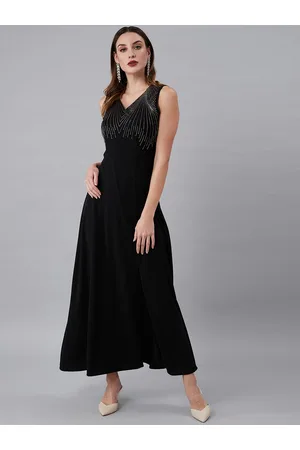 ATHENA Women Black Embellished Maxi Dress