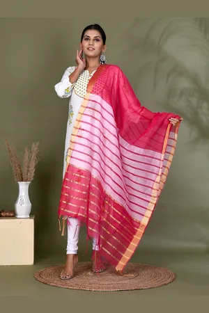 Kesarya Striped Organza Dupatta