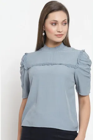 Gipsy Women Grey Solid Top