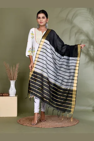 Kesarya Striped Organza Dupatta