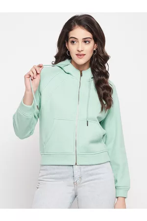 MADAME Women Hooded Cotton Front-Open Sweatshirt