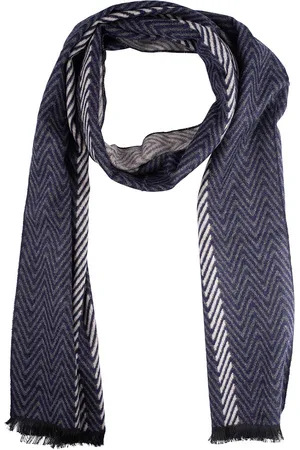 The Tie Hub Men Blue & White Striped Scarf