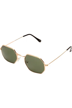 Roadies Unisex Green Lens & Gold-Toned Oversized Sunglasses with UV Protected Lens