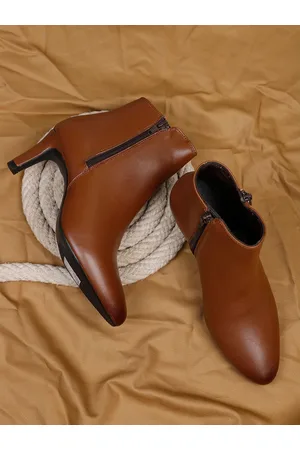 Elle Women Solid Leather Ankle Boots